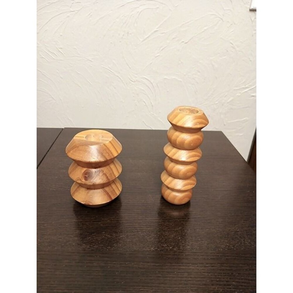 Urban Outfitters wooden candle holders set of 2